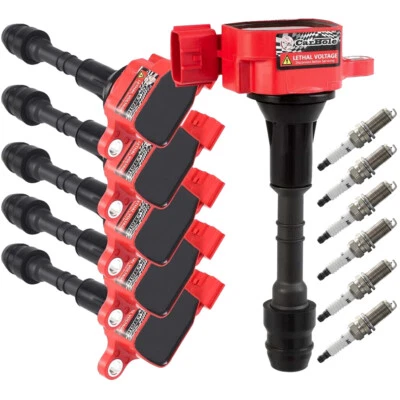 6 bobinas de encendido y bujías de platino para Nissan Frontier Xterra UF349 2005-2011 Foto 1 de 4