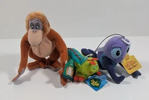 Lot Of Disney Plush- Mulan Crikee, A Bug's Life Heimlich, Jungle Book King Louie - Picture 1 of 7