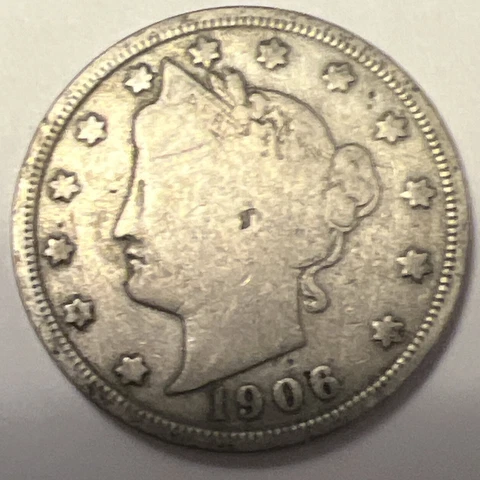 1906 Liberty Head " V " Nickel Philadelphia Mint USA Type Coin -Actual Photos A6 Cover