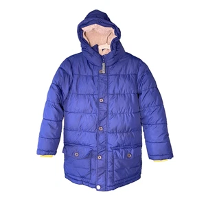 Boden Longline Puffer Jacket bambino 9-10 anni blu navy imbottito con cappuccio invernale ragazzo ragazza - Foto 1 di 18