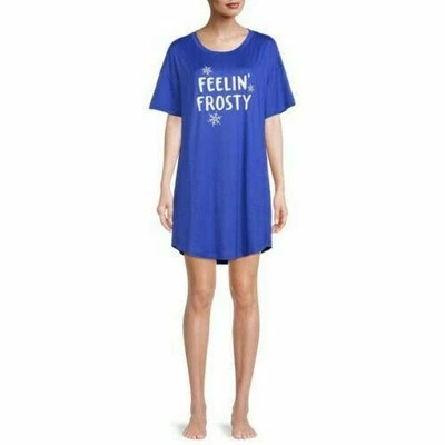 NUEVO NUEVO CON ETIQUETAS Camisa para Dormir Espaciosa Sensación Elástica Suave Pequeña/Mediana Azul Real Foto 1 de 4