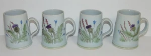 4 Vintage Buchan Distelgeschirr Distel Steinzeug 4 1/8" Tassen Becher - Bild 1 von 5