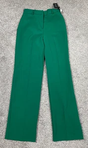 Pantalon Rachel Zoe femme 2 Kelly vert pantalon preppy agrafe business stretch NEUF - Photo 1/9