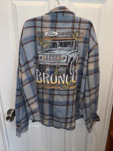 Cazadora Retro a Cuadros Vintage Ford Bronco Gráfico Talla XXL Azul Multi - Imagen 1 de 6