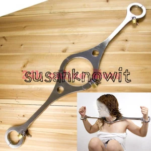 Stainless Steel Heavy Neck Collar Handcuff Slaves bound Restraint Couple Games - Bild 1 von 9