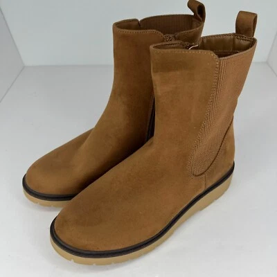 Botas Chelsea Mujer 09309 Marrón Textil Sólido Puntera Almendra Cremallera Tobillo Talla 4 Foto 1 de 4