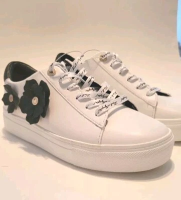 Zapatillas Karl Lagerfeld Talla 8.5 Creta Blanco Negro Flores, Nuevas Foto 1 de 4