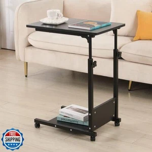 TigerDad Adjustable Height C Table Sofa Side Bedside Table with Wheels, Hospi - Picture 1 of 5