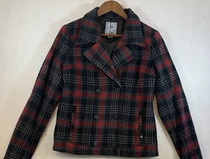 Volcom Vintage Women's Wool Jacket Vintage Red Plaid Double Breasted Size Medium - Picture 1 of 12