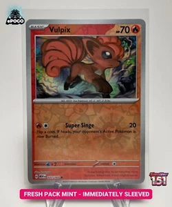Vulpix 037/165 Pokémon Holo Inverso JCC: 151 Tarjetas Pokémon COMO NUEVO ENVIADO HOY 🙂 - Imagen 1 de 2