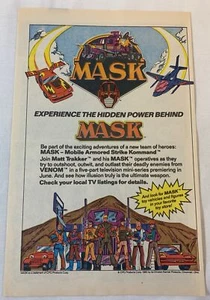 Kenner Anzeigenseite 1985 ~ M.A.S.K. animierte TV-Show + Spielzeuglinie ~ MASKE - Bild 1 von 1