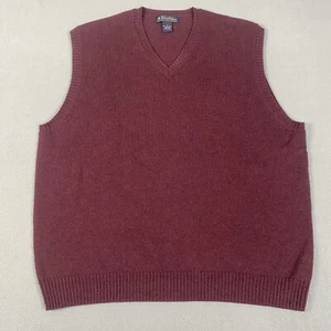 Brooks Brothers Knit 100% Pure Lambs Wool Sweater Vest Top Men Size XL V Neck - Picture 1 of 5