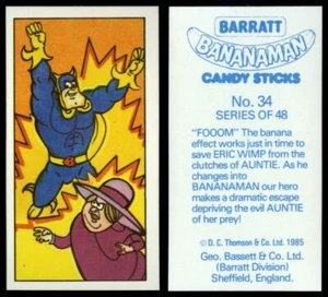 Barratt Bananaman #34 Basset Candy 1985 Card - Picture 1 of 1