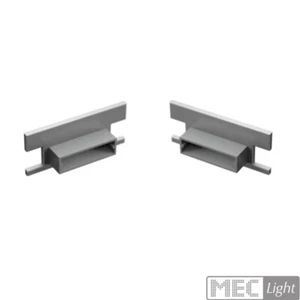 2er Set Cappucci Tappi per Profilo-Allum. Incasso Piano Argento 2 Pezzo Laurea - Foto 1 di 1