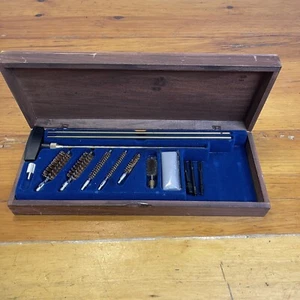 Outers Universal Gun Cleaning Kit Brass, Wooden Box Rifle Pistol Shotgun Gunner - Picture 1 of 16