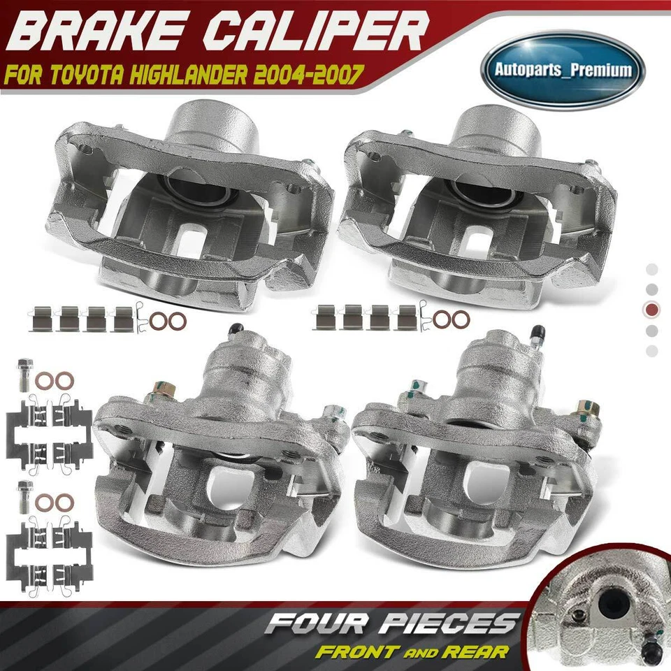 4x Disc Brake Calipers with Bracket for Toyota Highlander 2004-2007 Front & Rear - Image 1 of 4