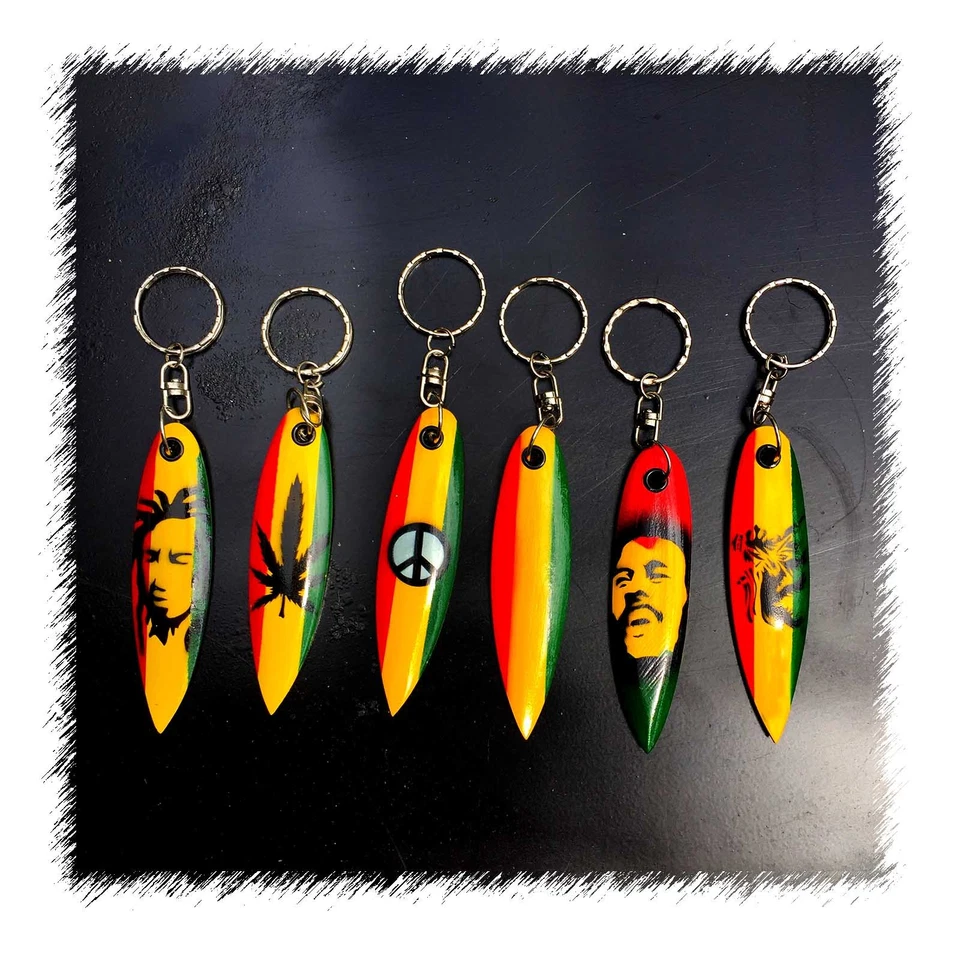 Rasta Suffer Hippie Key Chain Reggae Zion Irie Selassie Africa Jamaica Keychain - Image 1 of 1