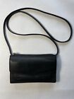 Fossil Black Leather Wallet Clutch with Removable Strap