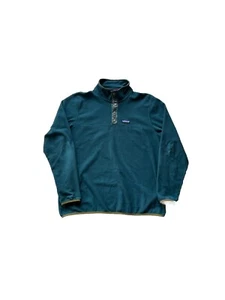 Patagonia Retro Button Snap Green Pullover Fleece Sweater Size XL - Picture 1 of 3