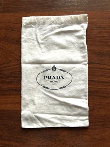 PRADA MILANO Staubbeutel Flanell Abdeckung cremeweiß 13" x 8" fehlende Kordelzüge - Bild 1 von 3