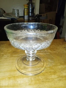 1894 Pressed glass diamond sunburst Jelly Compote - Picture 1 of 2