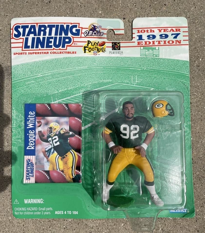 REGGIE WHITE Green Bay Packers HOF 1997 Kenner Starting Lineup “1997 Edition”NEW Cover