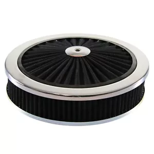 Extraflow Black Chrome Air Cleaner Filter 9"x 2" Assy fit Holley 5-1/8" Base - Bild 1 von 4