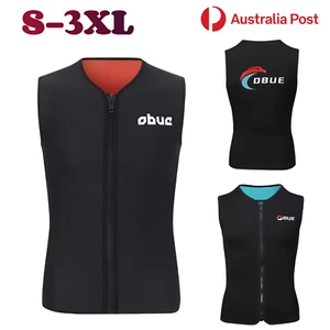 OBUE 2MM Wetsuit Vest Neoprene Sleeveless Thermal Warm Zipper Diving Swimming AU - Picture 1 of 8