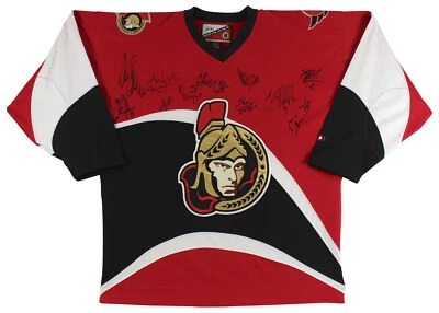 2000-01 Senators (11) Hossa, Forbes +9 Signed Red Pro Player Jersey BAS #AB14589 - Image 1 of 4