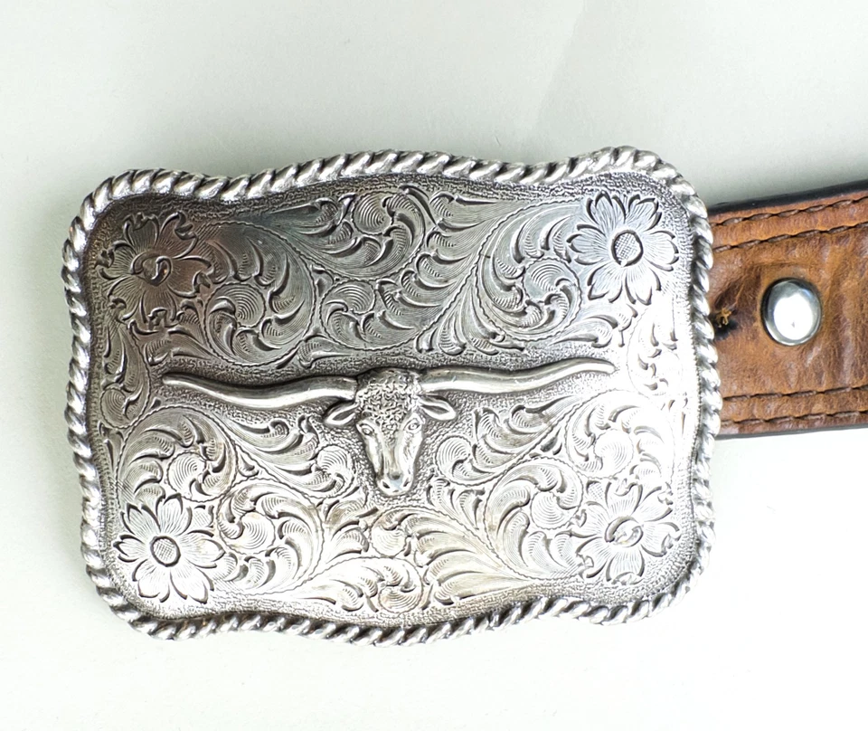 Cinturón Ariat Para Hombres 42 Cuero Marrón Western Longhorn Hebilla Nocona Vaquero Rodeo Foto 1 de 4