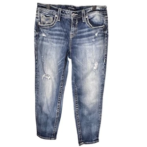 Vigoss Chelsea Capri Heritage Fit Distressed verziert Damen Jeans Größe 7/8 - Bild 1 von 14