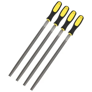 4-Pack Triangular Metal File 12 Inch, High Carbon Steel File Hand W PVC Handle - Picture 1 of 6