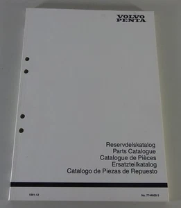 Parts Catalog/List Boat Motor Volvo Penta Tid 162AG/Ap Stand 12/1991 - Bild 1 von 3