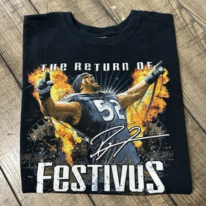 Vintage Y2K Baltimore Ravens NFL Ray Lewis Big Graphic T-Shirt Black Men’s Large - Picture 1 of 7