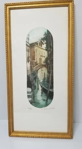 Vtg Listed Artist SAVERIO DE BELLO Italian Venice Watercolor Signed Numbered - Bild 1 von 8