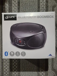 GPX Bluetooth Wireless CD, FM Radio Boombox, Black, BCB119B,Boomboxes,New! - Picture 1 of 3