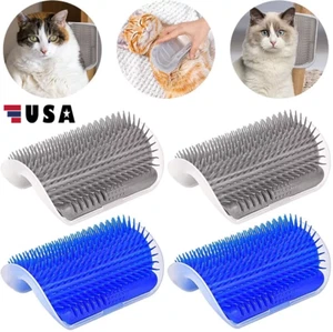 2×Cat Self-Groomer & Face Scratcher Wall Corner Massage Comb Grooming Brush Tool - Picture 1 of 17
