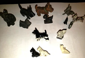 Vintage Miniature Scottish Terrier Scotty Dogs Figurines Mixed Materials 13 - Picture 1 of 11
