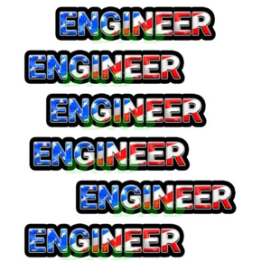 Ingenieur US-Flagge Schutzhut patriotisch Werkzeugkiste Fahrer Helm Aufkleber 6er-Pack 3 Zoll - Bild 1 von 4