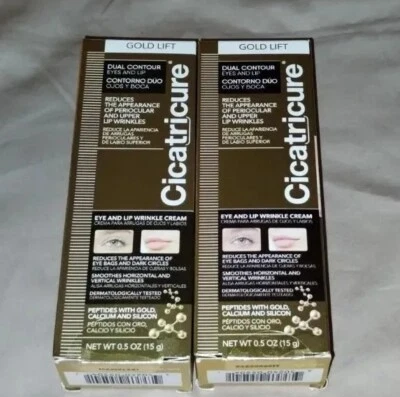 (2) Crema antiarrugas de ojos y labios contorno doble Cicatricure Gold Lift, 0,5 oz - ¡NUEVA! Foto 1 de 4