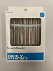 Room Essentials Reusable Staw Set, cocktail straws in Stainless Steel
