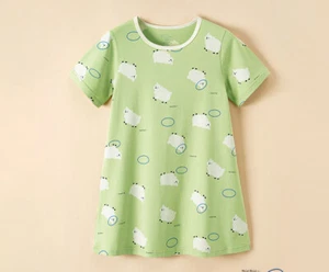 Girl's Summer Princess Nightgown Dress Kids Cotton Short Sleeve Pajama Sleepwear - Picture 1 of 26