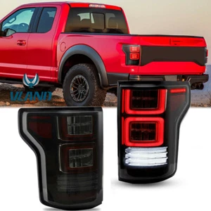 Set 2 Full LED Tail Lights Smoke/Tinted Rear Lamps For 2015-2020 Ford F-150 - Foto 1 di 10