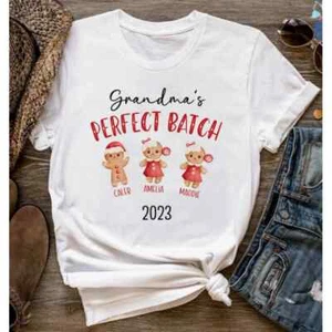 Personalized Grandma's Perfect Batch T-Shirt, Grandma With Grandkids Names Shirt - Picture 1 of 3
