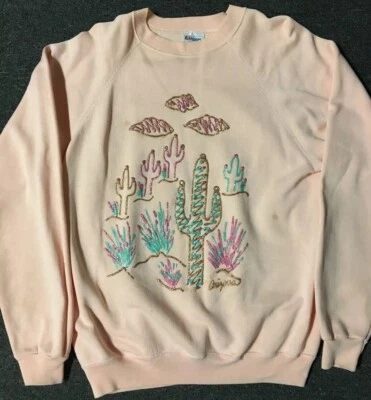 Sudadera De Colección Años 80 Arizona M L EE. UU. Brillo Casero Cactus Vida Silvestre Grunge Años 90 Foto 1 de 4