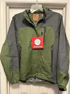Diamond Candy Wind Proof Rain Jacket Women Lightweight Outdoor Hooded Green 2XL - Picture 1 of 5