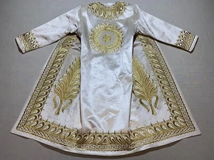 Uzbek Vintage CHAPAN Handmade Golden Embroidery Suzani Coat, Robe, Kaftan Kimono - Picture 1 of 6