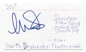 Garth Drabinsky Signed 3x5 Index Card Autographed Signature Author Writer - Picture 1 of 2