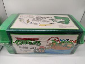 Vintage TMNT Teenage Mutant Ninja Turtles 1990 fishing kit tackle box sealed 