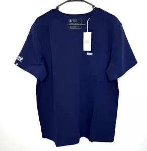 NWT FIGS Scrub Top Womens Large Leon Two Pocket Blue Technical Collection *Logo - Picture 1 of 7